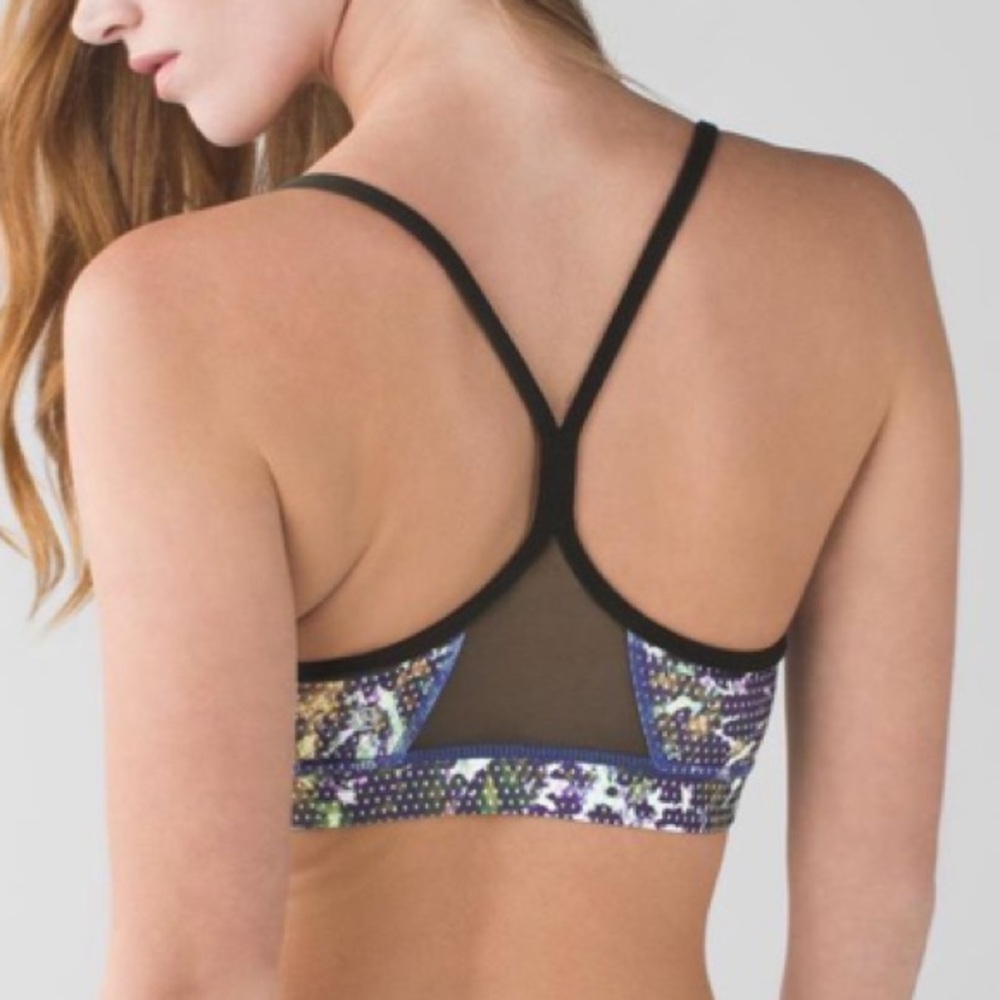 Lululemon Flow Y Bra IV Floral Sport Gator Green - Picture 4 of 13